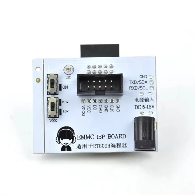 EMMC ISP Adapter Board for RT809H Programmer High Speed Programming Tool DC 5-15V Supports Fast Reading Writing Storage Repair