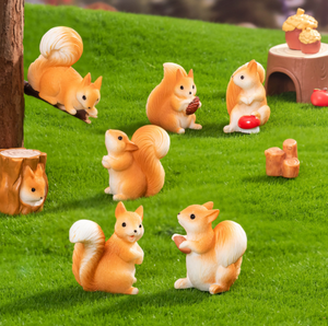 Statuette Realistiche di Scoiattoli 3D in Resina, Giocattoli Cartoon di <span class=keywords><strong>Animali</strong></span> Selvatici, Souvenir per Zoo e Parchi, Decorazioni da Giardino - Product Image 1