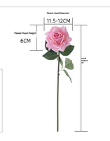 Roses artificielles en latex blanc pour mariage en gros, fleurs en soie, roses à tige unique, hydratant, roses artificielles au toucher réel