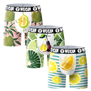 High Quality Men's Casual Sporting <b>Polyester</b> Knitted Briefs <b>Boxers</b> Long Style Custom Logo Printed ODM Cartoon Pattern - Product Image 5