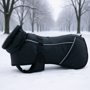 Abrigo de invierno Brizon para perros, talla M, 45 cm, chaqueta impermeable negra para mascotas - Product Image 3