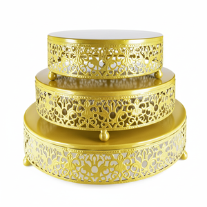 Modern Style Set Of Three Metal Cup <b>Cake</b> Serving Stand Superior Quality Gold Plated Finishing Decorative Metal <b>Cake</b> <b>Server</b> Stand - Product Image 1