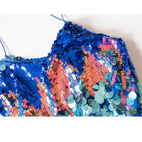 Camisoles à paillettes personnalisées OEM pour femmes, coupe ample, avec bretelles en paillettes, débardeurs, mode décontractée, camisoles scintillantes à col en V