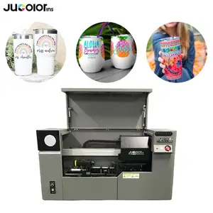 Automatic ink jet cylinder printer bottle uv printing wine glassware cosmetics travel tumblers printer with glossy