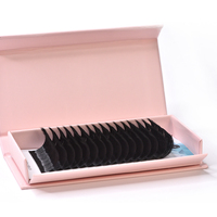 LashPlus Fournisseur 0.02 0.03 Boîte à cils en papier cachemire noir mat Plateaux à cils de marque privée Plateaux d'extension de cils en soie de cachemire
