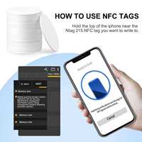 Carte d'accès NFC 215, carte d'identification par radiofréquence pour entreprises, autocollants RFID, étiquettes NFC pour mobiles