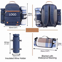 Sac à dos de pique-nique personnalisé réutilisable, vintage, de qualité alimentaire, avec compartiments séparés, grand format, portable, pour la famille, thermos 30L
