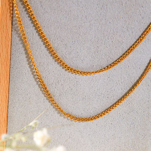 工場メーカーステンレス鋼18K金メッキツイストチェーンロープチェーンネックレスジュエリーリンクチェーンネックレス女性用 - Product Image 6