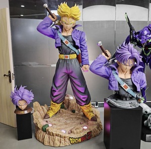 Estatua de Busto de Trunks del Futuro Super Saiyan de Dragon Ball Z a Escala 1:1 con Espada y Base de Dragón en Resina - Product Image 3