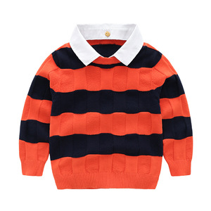 <span class=keywords><strong>Pull</strong></span> décontracté en tissu jersey de style collège pour garçons <span class=keywords><strong>Pull</strong></span> à col rabattu pour enfants avec chemise Mode bébé - Product Image 6
