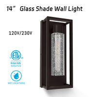 Applique murale extérieure 14 pouces 60 watts étanche en verre grainé, idéale pour porche ou patio