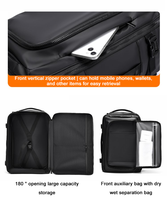 Sac à dos pour ordinateur portable de voyage imperméable de grande capacité tendance pour hommes avec logo personnalisé de haute qualité en PU