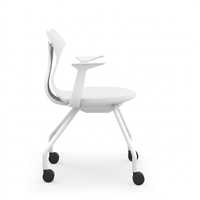 Chaise de bureau moderne GS-1830B pivotante avec siège réglable en hauteur, accoudoirs en PP, base en métal, pieds en fer, roulettes, mobilier commercial