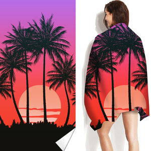 Albero di cocco e <span class=keywords><strong>tramonto</strong></span> stampa asciugamani da <span class=keywords><strong>spiaggia</strong></span> leggero in microfibra telo da bagno da <span class=keywords><strong>spiaggia</strong></span> ad asciugatura rapida per il nuoto yoga palestra regali da viaggio - Product Image 3