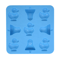 Moules en silicone époxy cloches et canard personnalisés dessin animé chocolat bonbons gâteau moule casseroles tarte plateau de cuisson