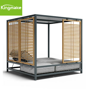 Vente chaude extérieur <span class=keywords><strong>double</strong></span> chaise longue <span class=keywords><strong>jardin</strong></span> piscine <span class=keywords><strong>lit</strong></span> couché patio cadre en aluminium <span class=keywords><strong>lit</strong></span> <span class=keywords><strong>de</strong></span> soleil - Product Image 1