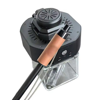 Embout de chicha portable de luxe, support manuel, accessoires pour narguilé avec housse en cuir et silicone 15k 30k 50k