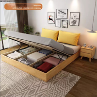 Modernes Tatami-Bettgestell mit Gasdruckfeder-Stauraum, Queen-Size, Hohes Boxspringbett mit Hydraulik-Polsterung, Schlafzimmermöbel