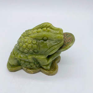 Fengshui-toad de jade verde con moneda para decoración, oferta al por menor y al por mayor, 2020 - Product Image 4