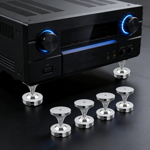 Almohadilla de soporte antivibración para audio HiFi, patas de <span class=keywords><strong>aislamiento</strong></span> de impactos de acero inoxidable para reproductor de CD, tapete de mejora de sonido para altavoces - Product Image 2