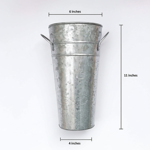Florero floral francés de metal galvanizado de alta calidad, macetas y jardineras para el hogar y el jardín para floristas - Product Image 1