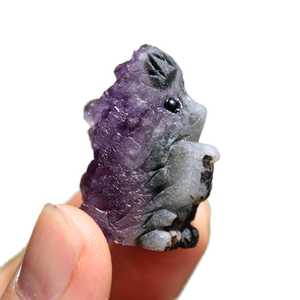 Hand Carved Eco-Friendly Folk Art 3.5-5cm Natural Amethyst Crystal Cluster <strong>Hedgehog</strong> Ornament Home Decor Souvenir <strong>Gift</strong> - Product Image 3
