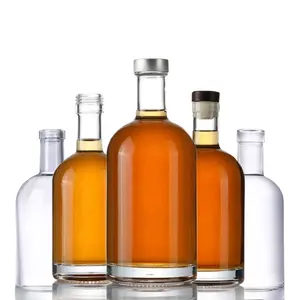 Recyclable Empty Super Flint Clear Glass Bottles Vodka Brandy Whisky 700ml 750ml custom liquor cognac glass bottle