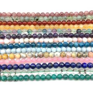 Chaîne de perles en pierre naturelle JD Wholesale, 4-14 mm, perles rondes, cristaux, adaptées à la fabrication de bijoux DIY, <span class=keywords><strong>lave</strong></span>, onyx, jaspe - Product Image 2