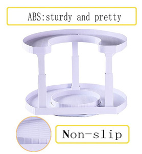 Table tournante à 2 niveaux Lazy Susan Rotation à 360 degrés Organisateur de rangement d'<span class=keywords><strong>épices</strong></span> <span class=keywords><strong>pour</strong></span> armoire de cuisine - Product Image 5