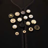 Boutons personnalisés à motif arabe, gravure de logo, 13 mm-25 mm, alliage de zinc métallique, boutons à pression pour thobe, abaya, 4 parties, pour vêtements musulmans