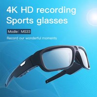 Lunettes 4K Sport avec Caméra d'Action, Lunettes Vidéo avec Caméra, Lunettes de Soleil Caméra Vidéo 4K