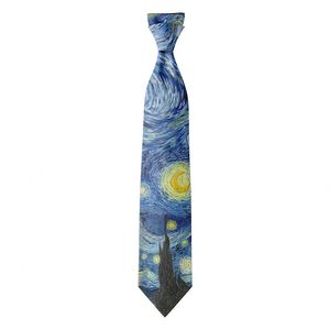 Fête décoration cravate drôle cravate fête Banquet costume cadeau pour hommes quotidien taffetas Van Gogh Image tournesol impression cravate pour hommes - Product Image 1