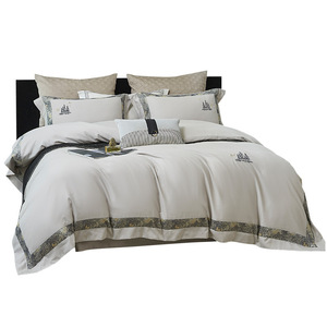 Ainer Cotton <b>Bedding</b> Set 4-Piece Solid Color Reactive Dyeing Breathable Four Seasons Use - Product Image 4