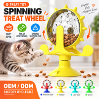 Jouet distributeur de friandises interactif pour chat, en forme de moulin à vent, avec ventouse, puzzle rotatif, mangeoire lente pour chats et chiens