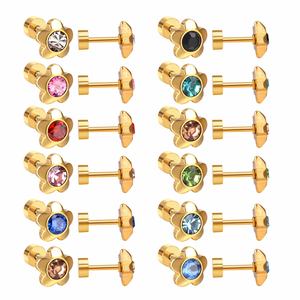 Boucles d'oreilles de haute qualité pour femmes, dernières nouveautés en bijoux diamantés, boucles d'oreilles à visser en or pour filles - Product Image 1