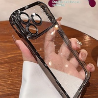 Coque rigide de luxe électroplaquée pour iPhone 17 Pro Max, design Astronaute, avec anneau magnétique, antichoc et protection d'objectif d'appareil photo
