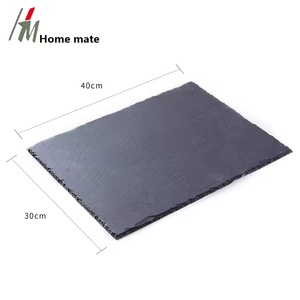 Plateau à fromage parfait de 12 x 16 pouces, grand plateau en <span class=keywords><strong>ardoise</strong></span> pour fromage et ensemble de couverts avec 4 couteaux et 6 craies en pierre savonneuse - Product Image 4