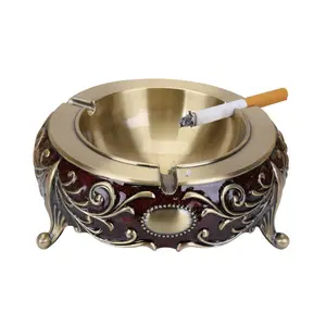 豪华欧元金属烟灰缸高品质金属雪茄烟灰缸金色便携式烟灰缸