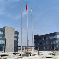 Mât de drapeau conique en acier inoxydable durable pour l'affichage extérieur des hôtels et des espaces commerciaux