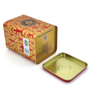 JM 104*104*150 mm Recipiente Rectangular de Hojalata Verde Menta con Acabado Lacado para Té, Galletas y Bizcochos - Product Image 3