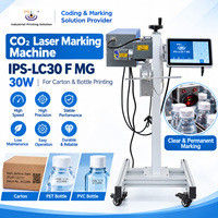 Imprimante de codes de date pour bouteilles IPS-LC30 F MG, machine de marquage au laser CO2 pour l'impression sur carton, PVC, PET, bouteilles d'eau