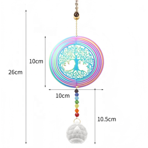 Molinillo de Viento 3D Árbol de la Vida de 15 cm, de Acero Inoxidable, Hecho a Mano, Tradicional, para Decoración de Hogar, Jardín y Exteriores, Campanas de Viento - Product Image 5