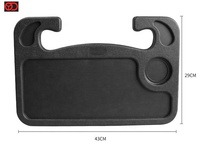 Table de volant multifonctionnelle en cuir véritable antidérapante pour voiture, support pour ordinateur portable, porte-boissons et station d'écriture – Meilleure vente