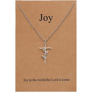 Set Collana con Ciondolo a Croce Personalizzato in Acciaio Inossidabile, Catena Incisa a Motivo Bambù, Gioiello Ricordo, Regalo per la Festa della Mamma - Product Image 1