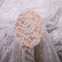 Tissu en dentelle ajourée respirant 90 % nylon pour femme, collection Automne Hiver 2025, bordure unie teinte, haute qualité, mode