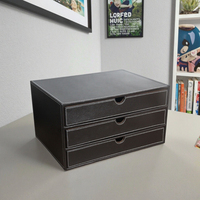 LG8119 Tiroirs à 3 niveaux à structure en bois Tiroir d'organisation de bureau Petit organisateur de fournitures de bureau Tiroirs de bureau de bureau