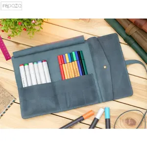 皮革铅笔卷定制铅笔夹铅笔袋