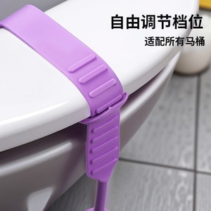 Elevador de asiento de inodoro con mango ajustable antideslizante para asientos de inodoro redondos - Product Image 1