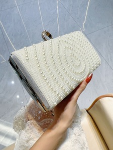 New European American Fashion Evening Wedding Bridesmaid Gift Shoulder Ball <b>Clutch</b> Bag Pearl Beads Decoration Spring Tanjing - Product Image 2
