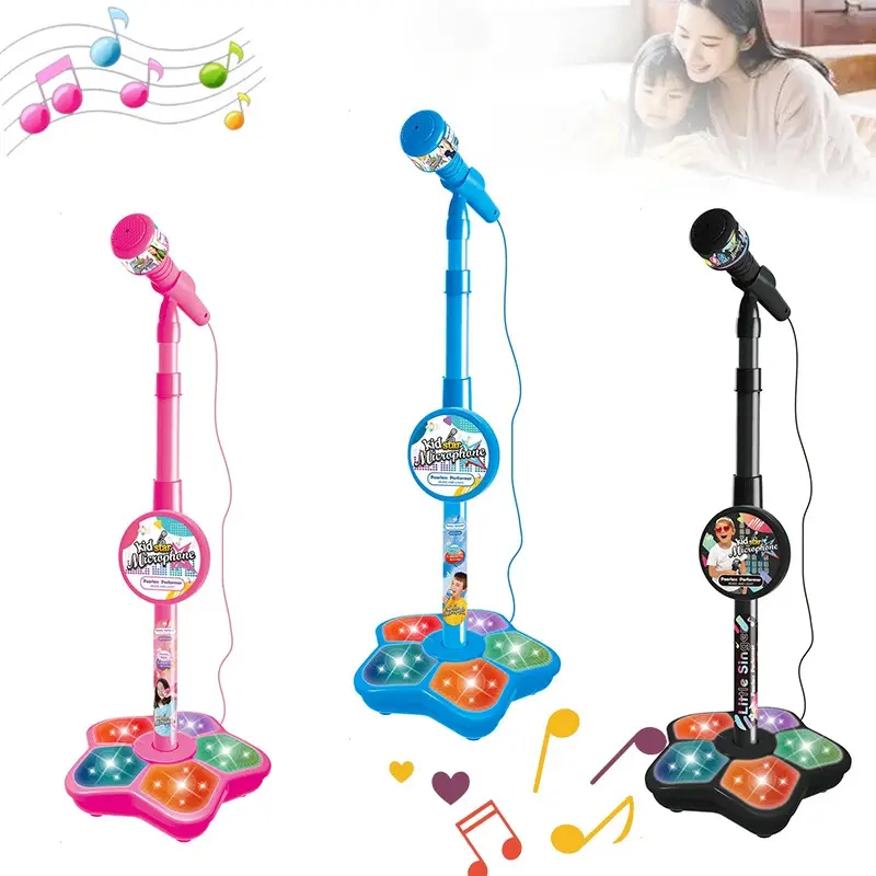 2023 Popular Kids Microfone com Suporte Karaoke Song Music Instrument Brinquedos para Girl Boy Birthday Gift